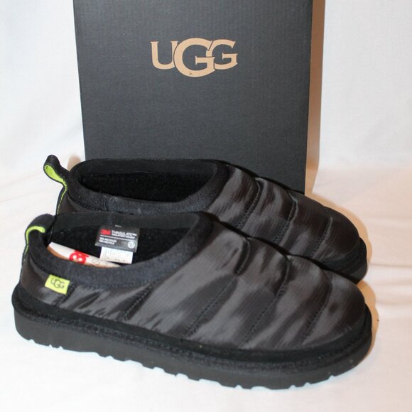 NIB‎ UGG MEN'S LTA PUFFER TASMAN SLIPPERS BLACK - Picture 1 of 6